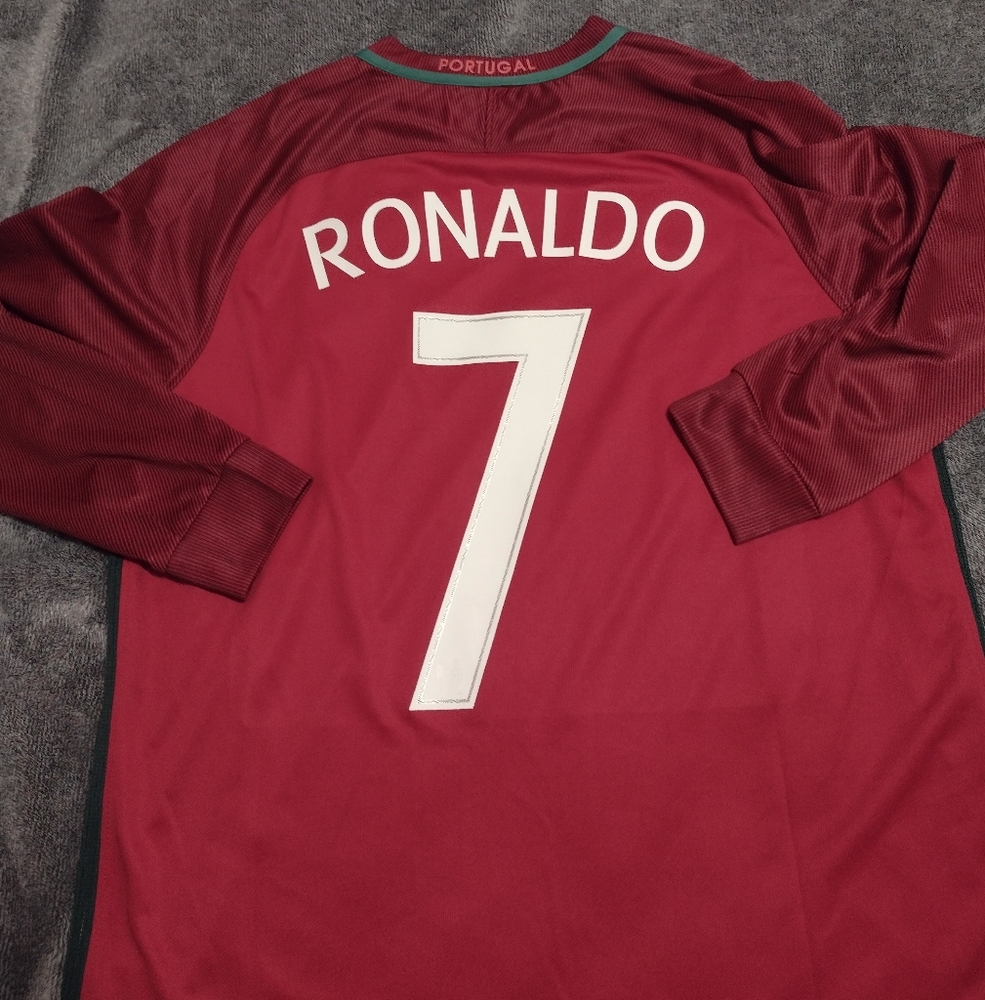 Cristiano Ronaldo Portugal home long sleeve jersey euro 2016 final
